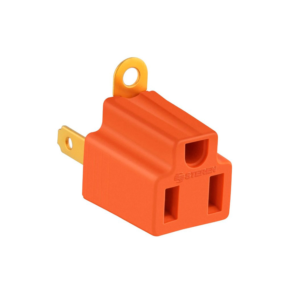 Adaptador Convertidor enchufe de 3 puntas a 2 puntas Steren