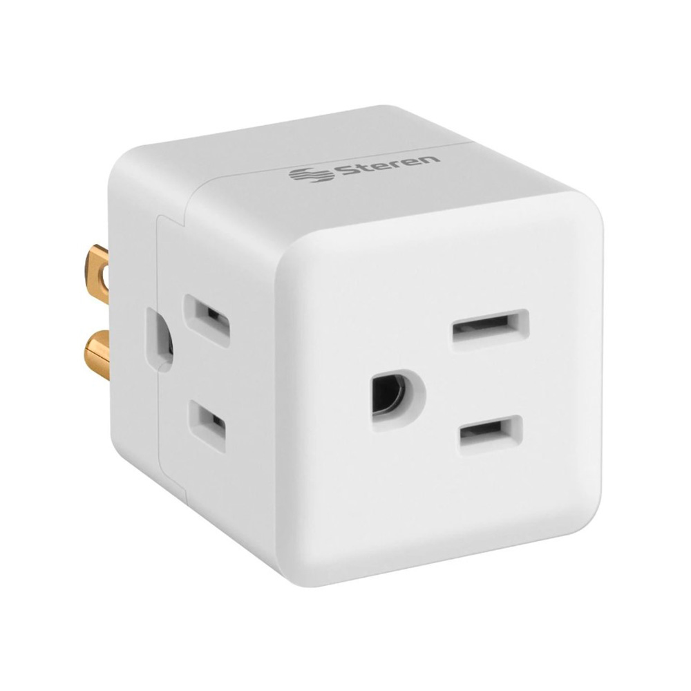 Adaptador enchufe cubo de 3 tomas Steren