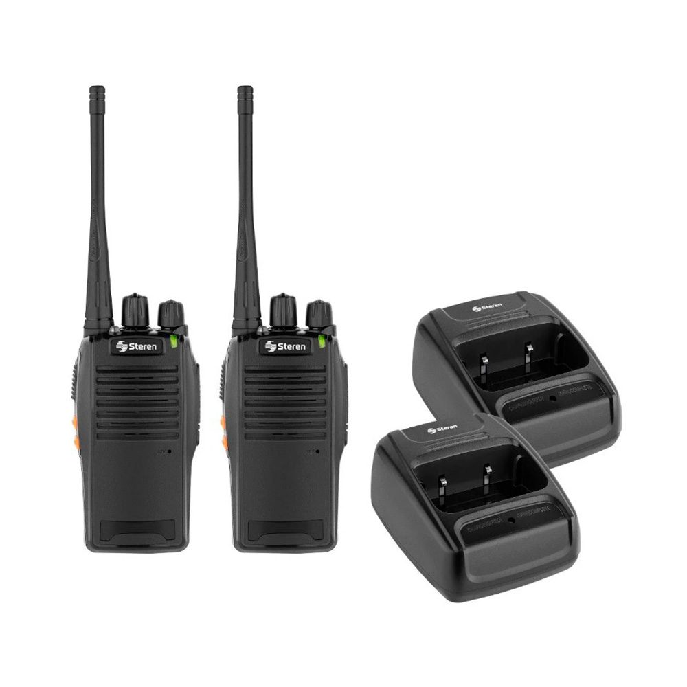 Kit de 2 Radios Portatil Steren Walkie Talkie 16 canales Alcance 5Km UHF 400-470 MHz