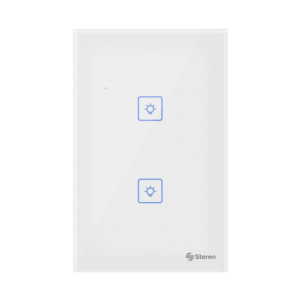 Interruptor InteligenteWifi Steren 2 apagadores touch