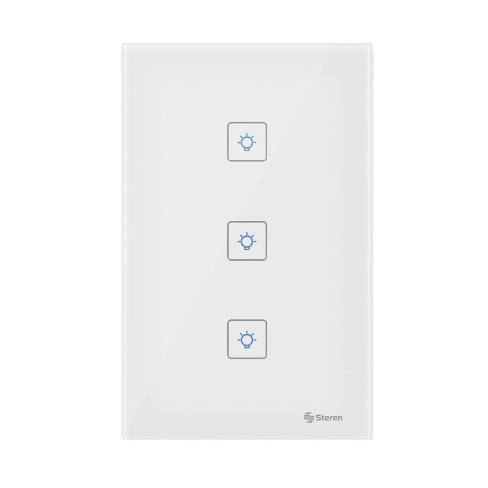 Interruptor Inteligente Wifi Steren 3 apagadores touch