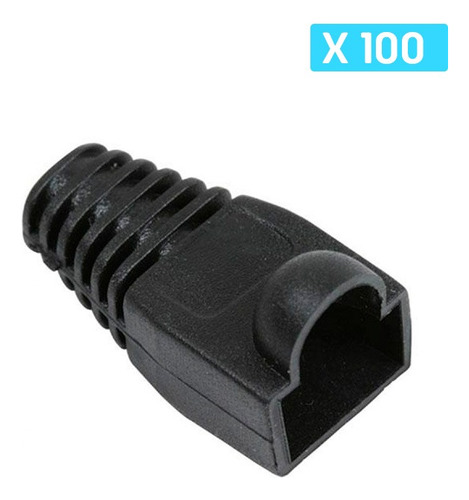 Botas protectoras para conector RJ45 Cat 5e Cat 6 negra Steren bolsa de 100 und