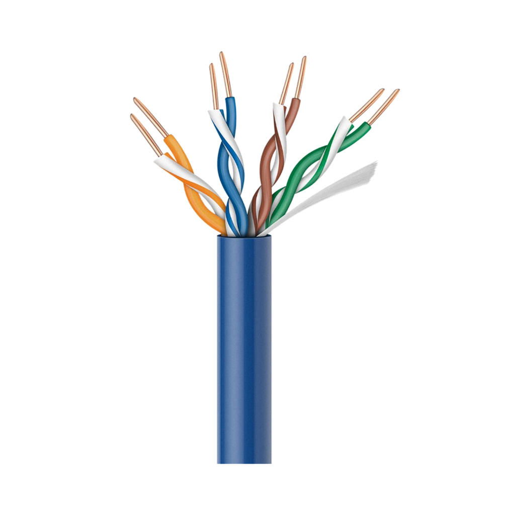 Cable UTP CAT5e, 100% cobre 4 pares trenzados calibre 24 AWG carrete 305m color azul Steren