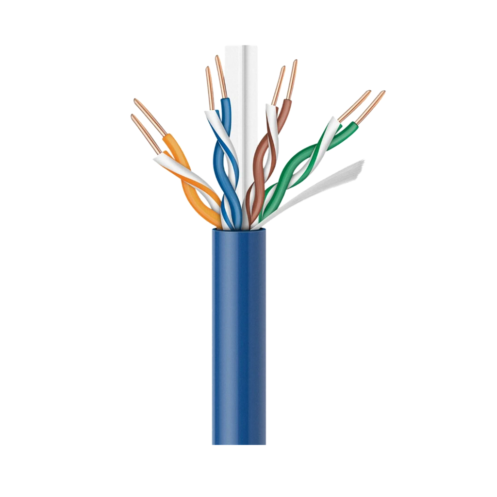 Cable UTP CAT6e, 100% cobre 4 pares trenzados calibre 24 AWG carrete 305m color azul Steren
