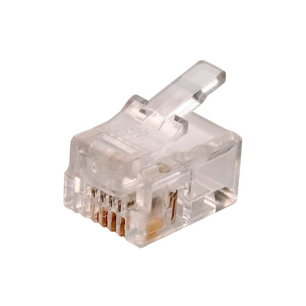 Conector RJ11 para cable telefónico plano 4 contactos Steren bolsa de 100 und