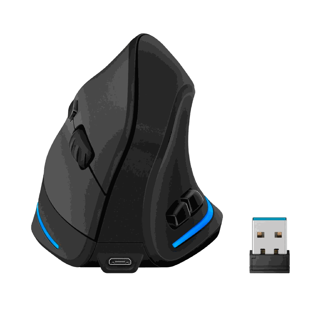 Mouse inalambrico vertical Steren 2400 dpi con batería recargable