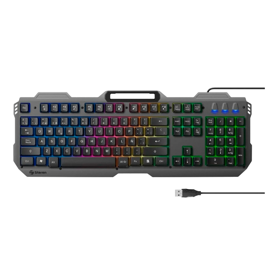 Teclado Gamer USB semi mecánico Steren RGB