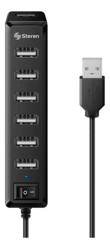 HUB 7 puertos USB 2.0 Steren con Transformador Adaptador 12V a 12A