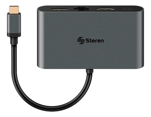 Adaptador 4 en 1 USB C a HDMI/USB 3.0/USB C/Ethernet Steren