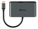 Adaptador 4 en 1 USB C a HDMI/USB 3.0/USB C/Ethernet Steren