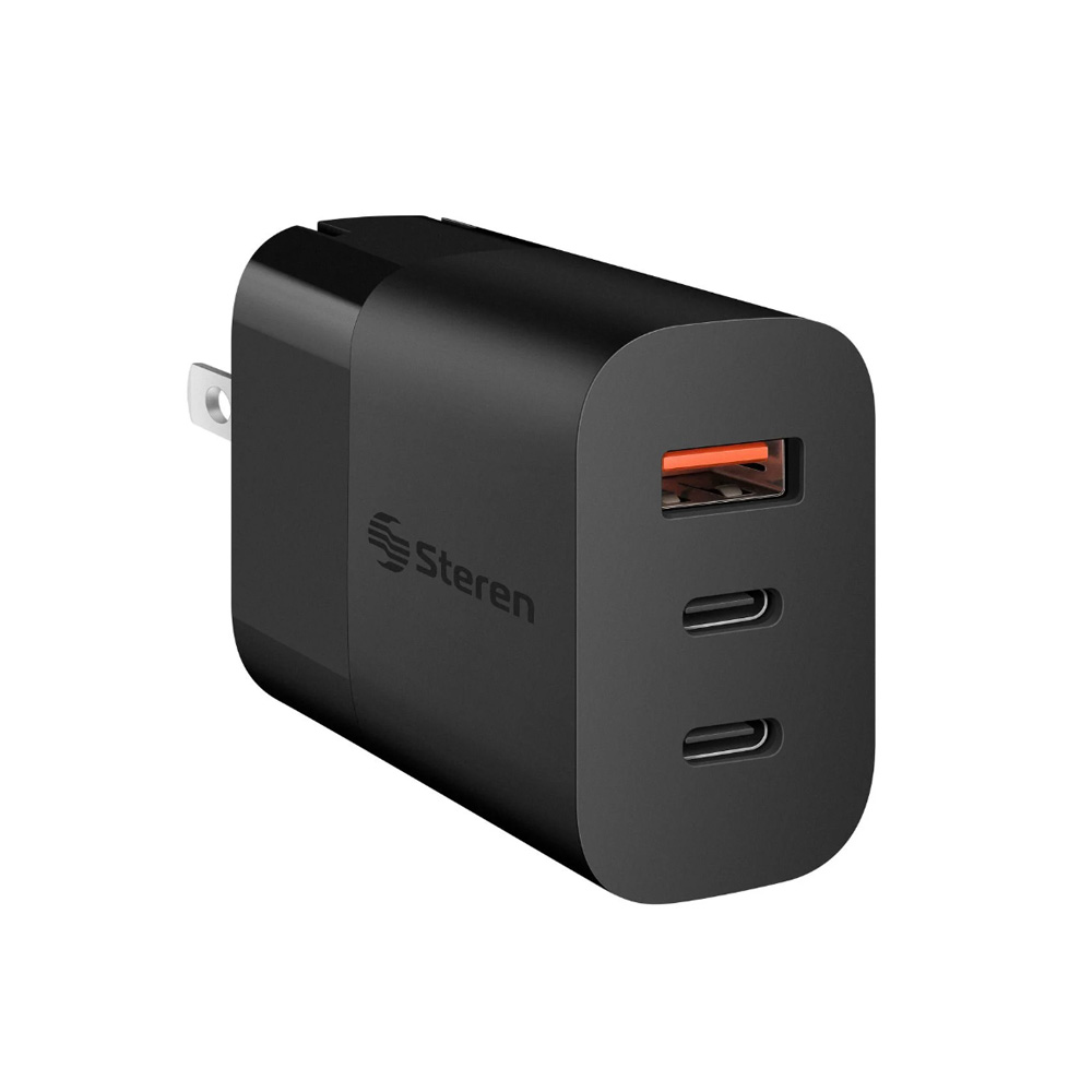 Cargador USB + Doble USB C Steren Carga Rápida 45W