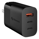 Cargador USB + Doble USB C Steren Carga Rápida 45W