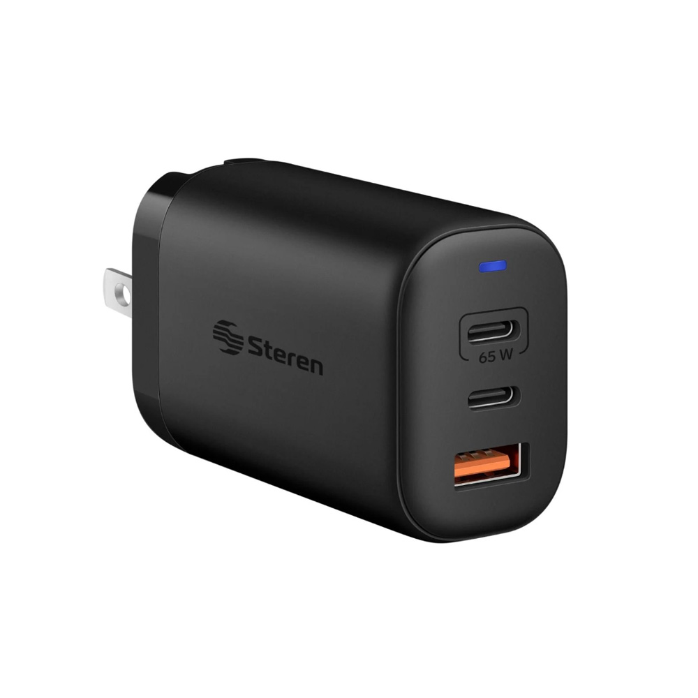 Cargador USB + Doble USB C Steren Carga Rápida 65W
