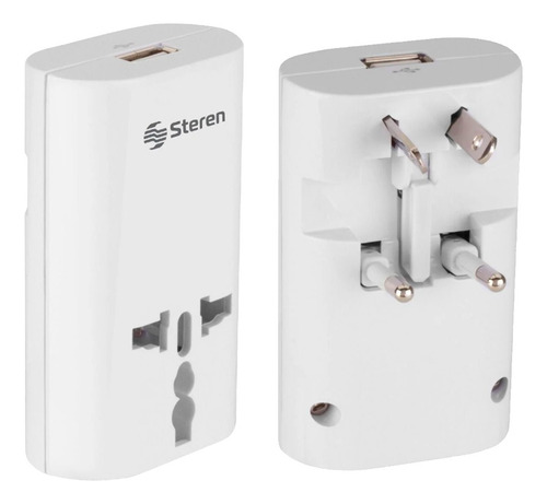 Adaptador Universal para viajes con cargador USB Steren