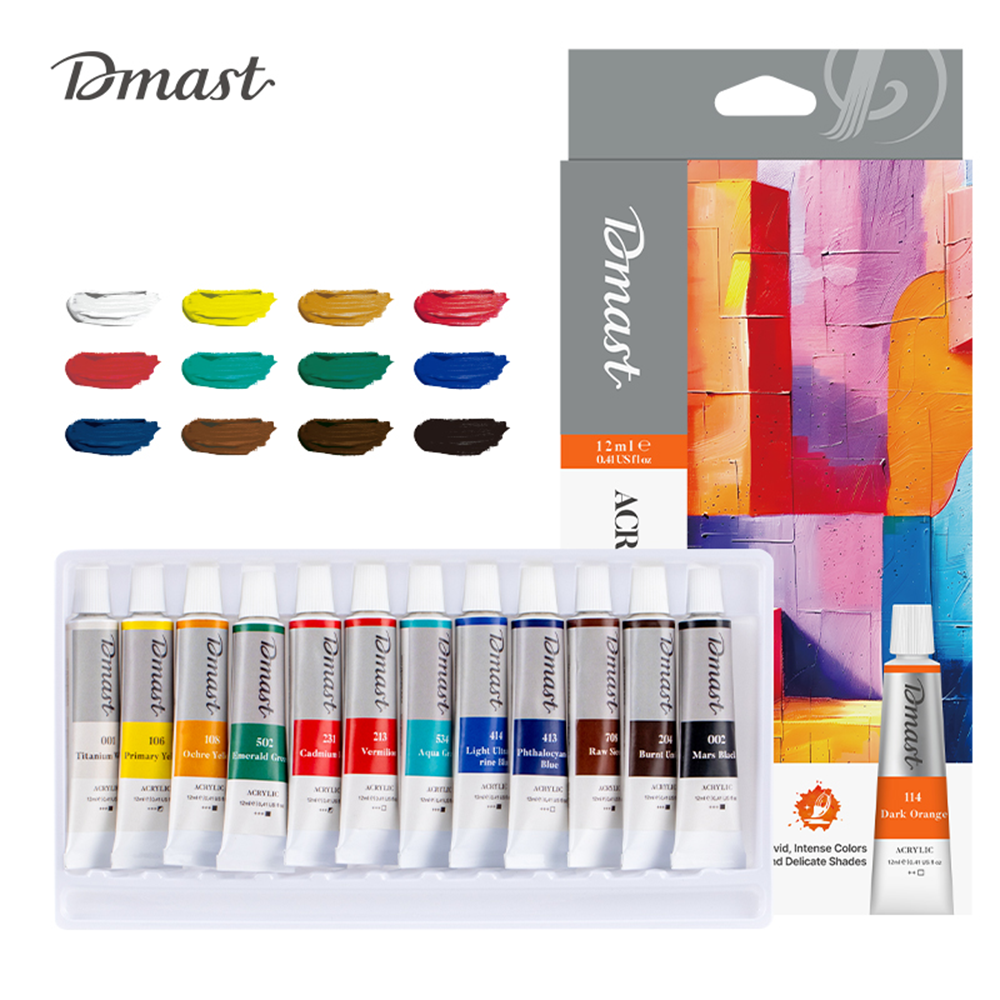 Set de Pintura acrílica Dmast Deli 12 colores *UMV-1 set*