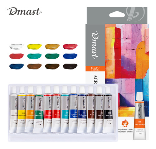 Set de Pintura acrílica Dmast Deli 12 colores *UMV-1 set*