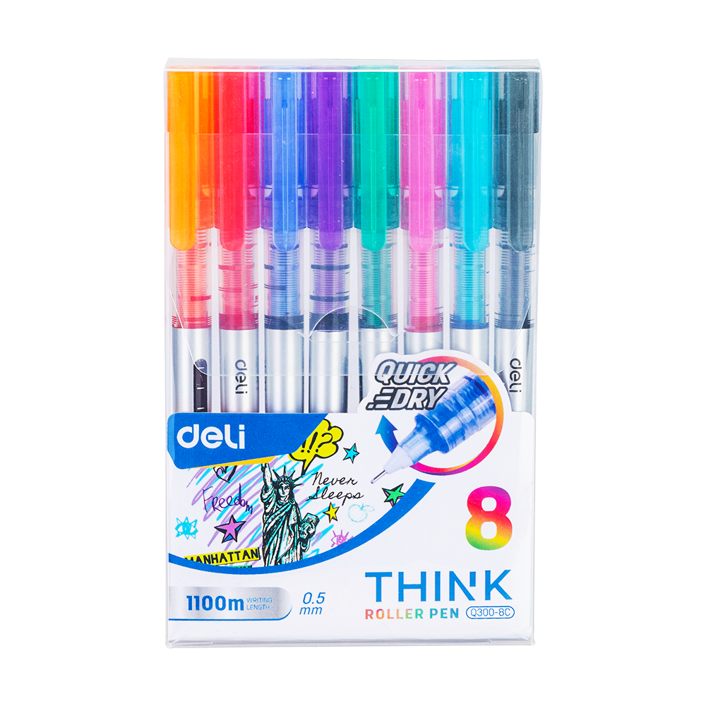 Set Bolígrafo Roller 8 colores surt Think-Deli *UMV-1 set de 8und*