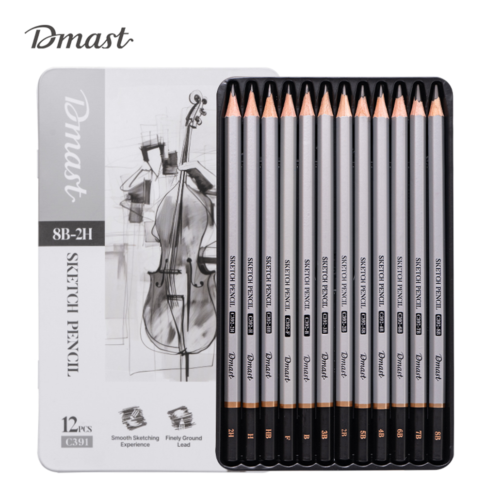 Set de 12 Lapices Grafito Dmast Deli 2H,H,F,HB,B,2B,3B,4B,5B,6B,7B,8B *UMV-1 set*