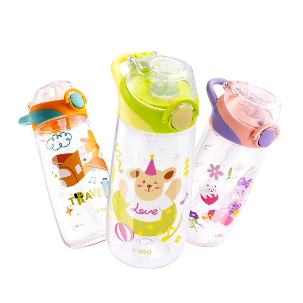 Botella de Agua niños colores surtidos 530ml Deli *UMV-3und surtidas*