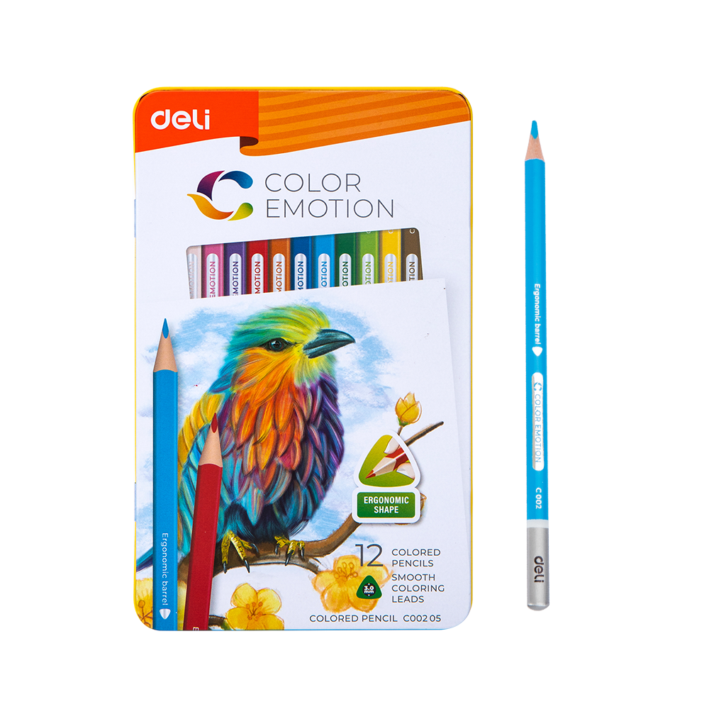 Colores Color Emotion Deli Estuche Metálico 12 colores *UMV- 1 estuche*