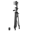 Tripode de Aluminio Steren para cámaras y celulares altura 132cm control Bluetooth