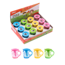 Sacapunta Taza Traslucido 2 huecos c/recipiente Deli Display 12 un *UMV- 1 display*