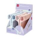 Tijera Escolar Macaron 122mm Azul/Rosado c/Protección Deli *UMV- Display 12 und*