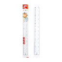 Regla Plástica Transparente 30cm Cm/Pulgadas Deli *UMV-Inner 20und*